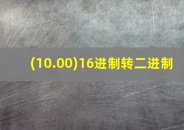 (10.00)16进制转二进制