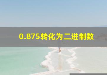 0.875转化为二进制数