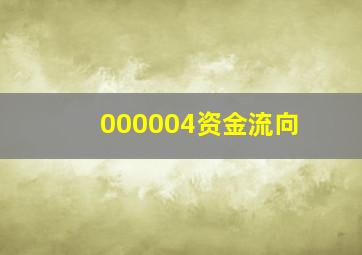 000004资金流向