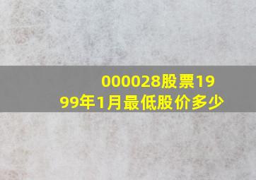 000028股票1999年1月最低股价多少