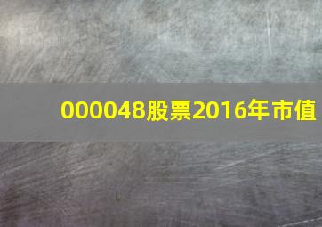 000048股票2016年市值