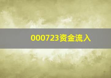 000723资金流入