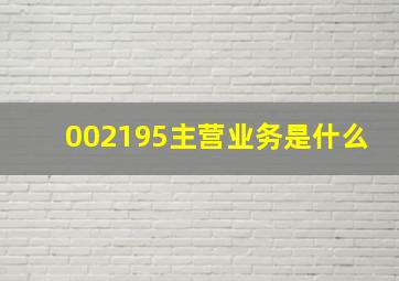 002195主营业务是什么