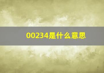 00234是什么意思