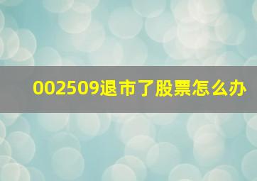 002509退市了股票怎么办