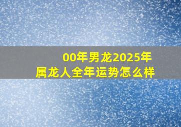 00年男龙2025年属龙人全年运势怎么样