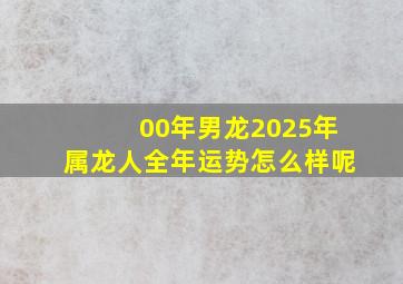 00年男龙2025年属龙人全年运势怎么样呢