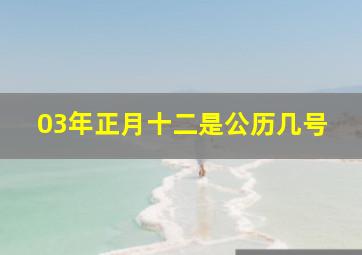 03年正月十二是公历几号