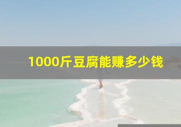 1000斤豆腐能赚多少钱