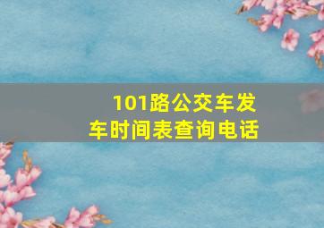 101路公交车发车时间表查询电话