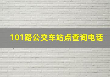 101路公交车站点查询电话