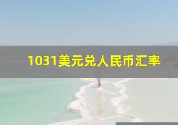 1031美元兑人民币汇率