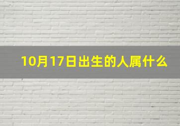 10月17日出生的人属什么