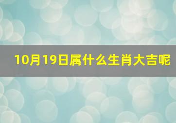 10月19日属什么生肖大吉呢