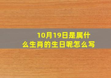 10月19日是属什么生肖的生日呢怎么写