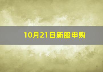 10月21日新股申购