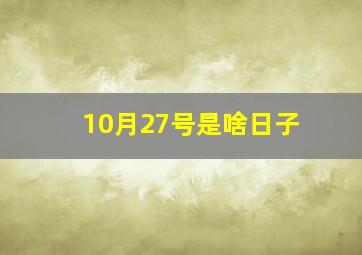 10月27号是啥日子