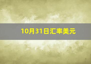 10月31日汇率美元