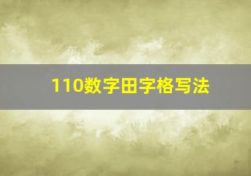 110数字田字格写法