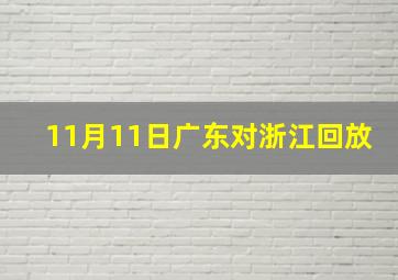 11月11日广东对浙江回放