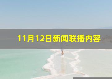 11月12日新闻联播内容