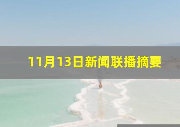 11月13日新闻联播摘要