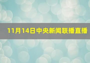 11月14日中央新闻联播直播