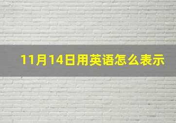 11月14日用英语怎么表示