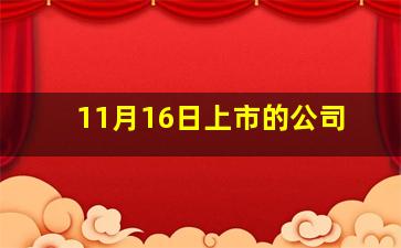 11月16日上市的公司