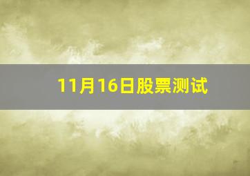 11月16日股票测试