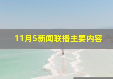 11月5新闻联播主要内容