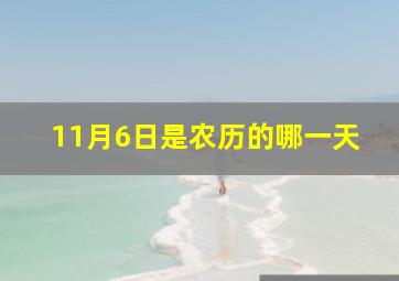 11月6日是农历的哪一天