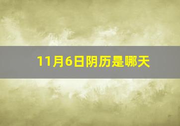 11月6日阴历是哪天