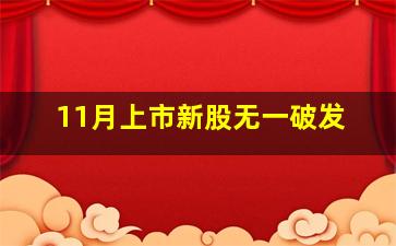 11月上市新股无一破发