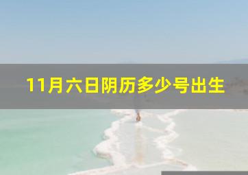 11月六日阴历多少号出生