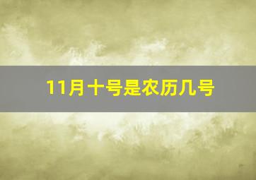 11月十号是农历几号