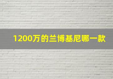 1200万的兰博基尼哪一款