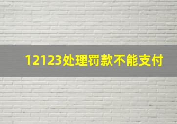 12123处理罚款不能支付