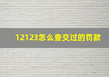 12123怎么查交过的罚款