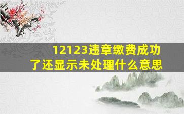 12123违章缴费成功了还显示未处理什么意思