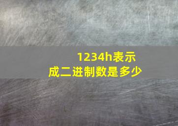 1234h表示成二进制数是多少