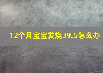 12个月宝宝发烧39.5怎么办