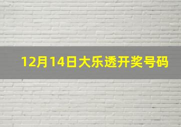 12月14日大乐透开奖号码