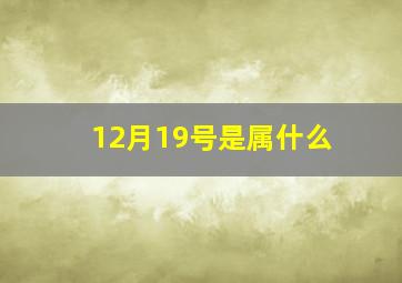 12月19号是属什么