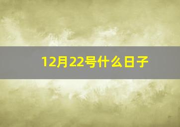 12月22号什么日子