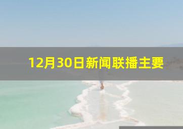 12月30日新闻联播主要