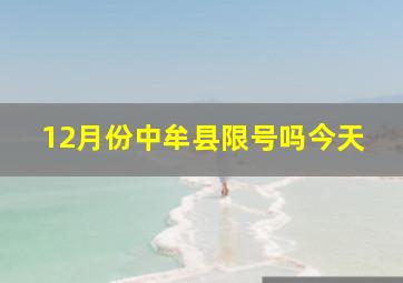 12月份中牟县限号吗今天