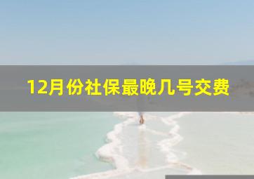 12月份社保最晚几号交费