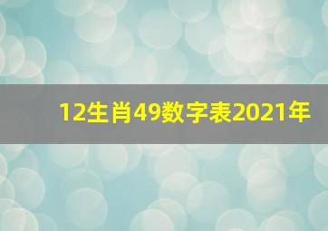 12生肖49数字表2021年