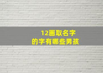 12画取名字的字有哪些男孩